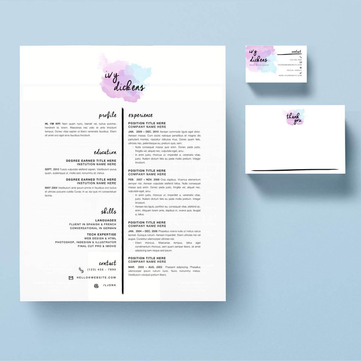 best one page resume template with colorful touch