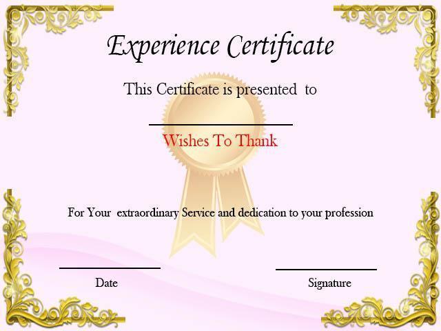 Certificate of Experience For Job