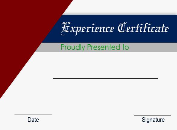 Experience Certificate For Job