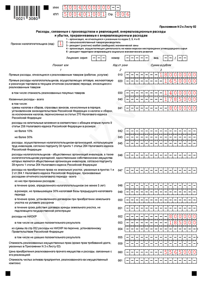 Декларация по налогу на прибыль организаций